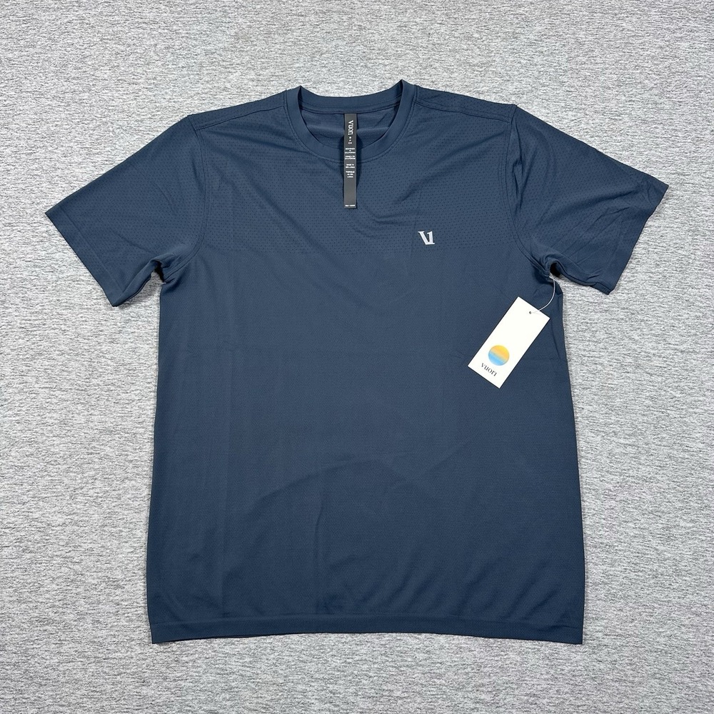 Vuori S/S Clearview Seamless Tee Mens Small Bay Blue Active Fitness V1045 NEW